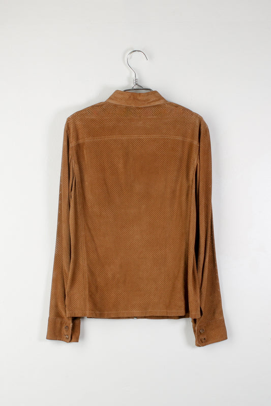 Giacca in pelle traforata Gucci epoca Tom Ford