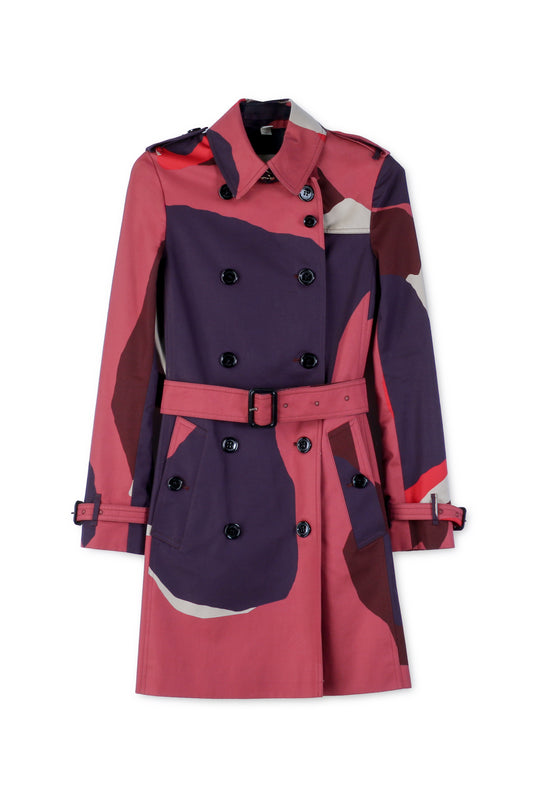 Trench doppiopetto Burberry con stampa astratta