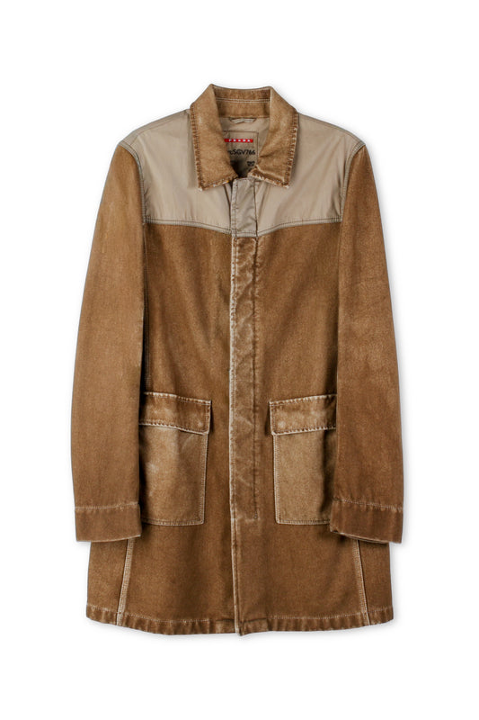 Cappotto Prada Linea Rossa in lana beige