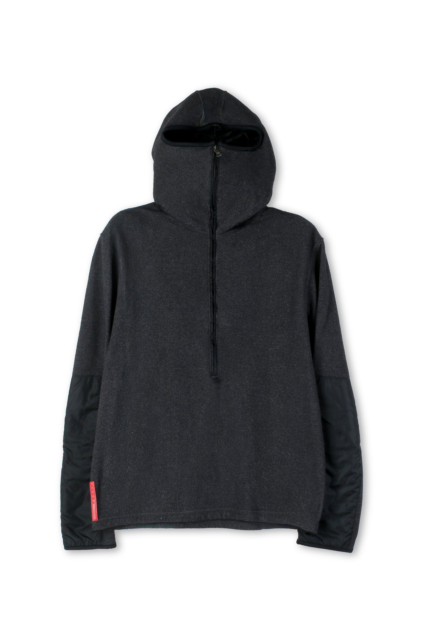 Felpa con cappuccio grigio scuro Prada Linea Rossa da uomo