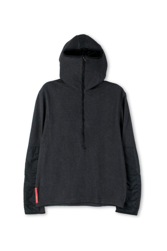 Felpa con cappuccio grigio scuro Prada Linea Rossa da uomo