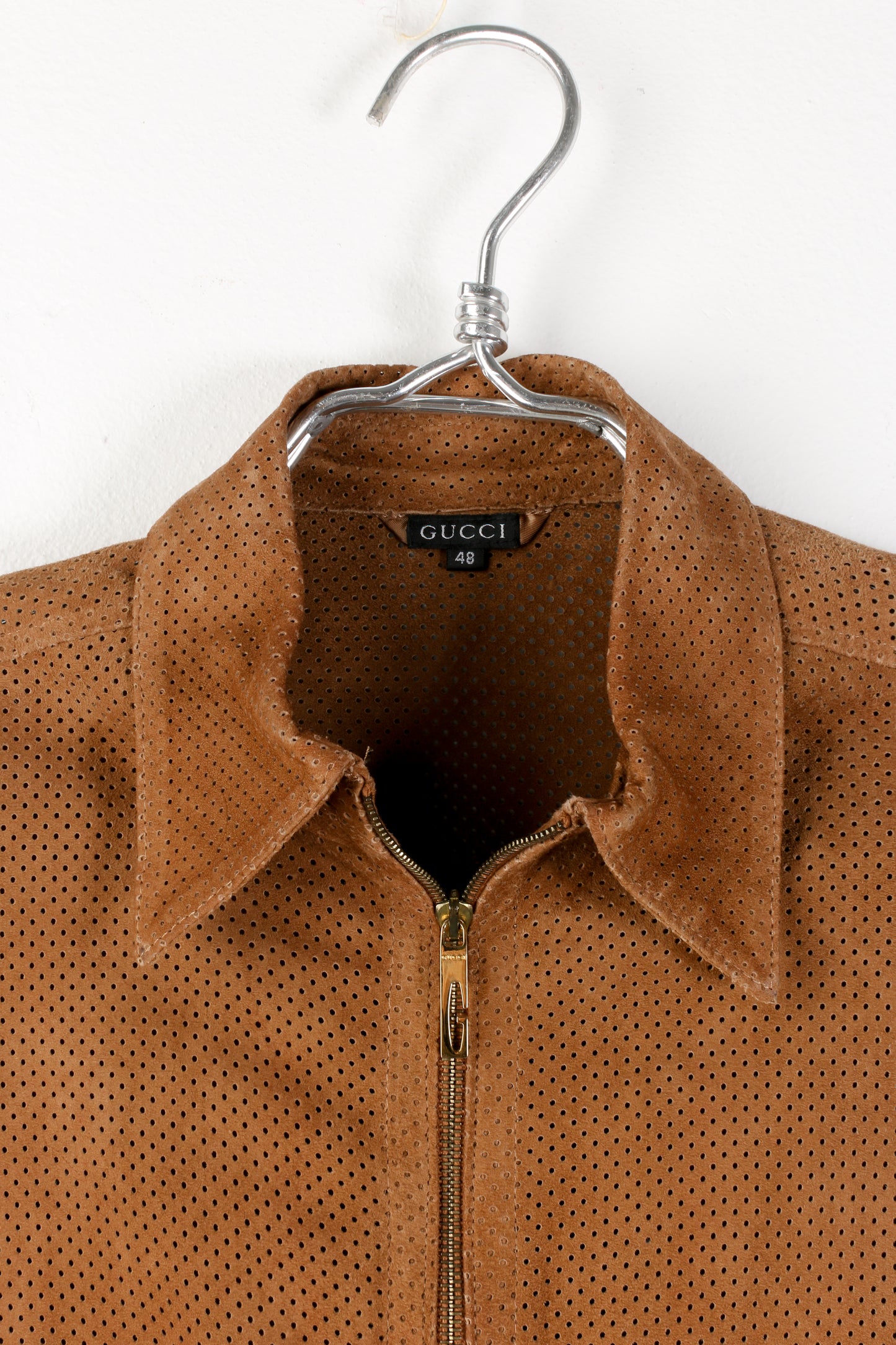 Giacca in pelle traforata Gucci epoca Tom Ford