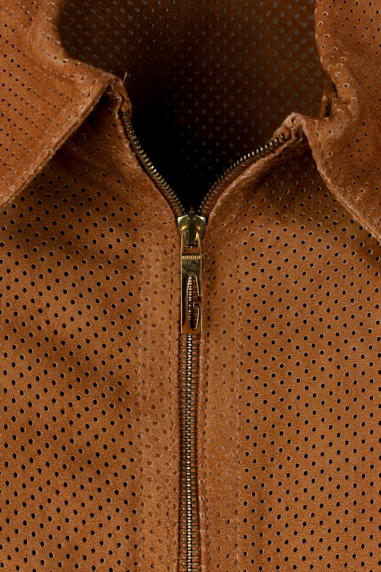 Giacca in pelle traforata Gucci epoca Tom Ford