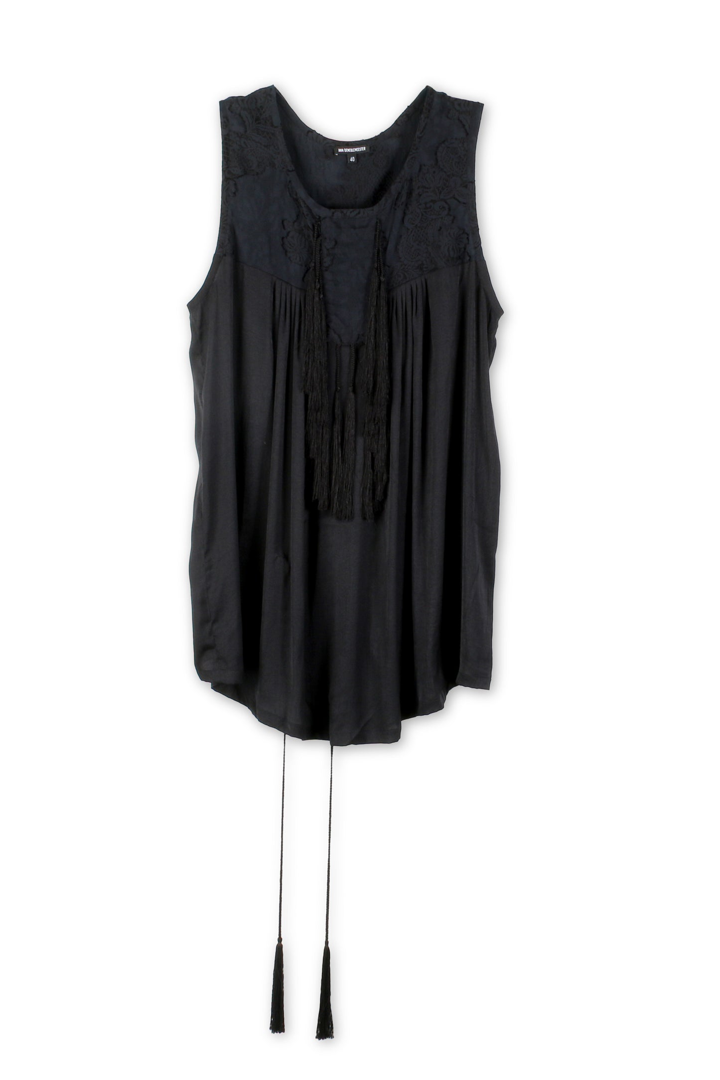 Ann Demeulemeester Embroidered Fringe Top
