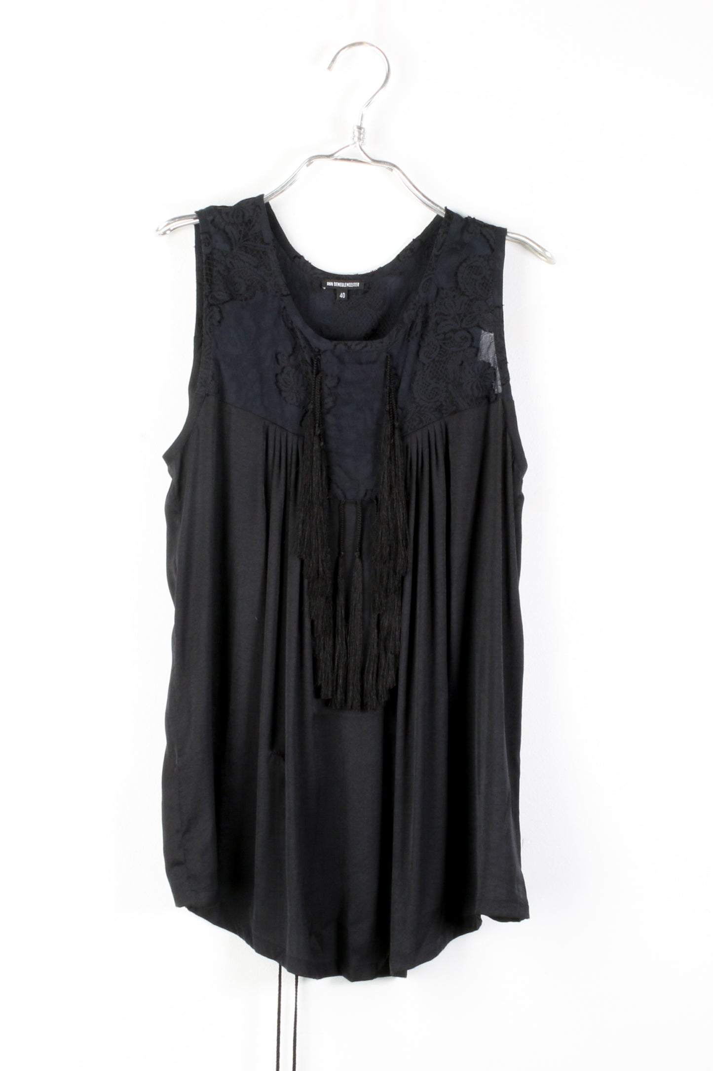 Ann Demeulemeester Embroidered Fringe Top