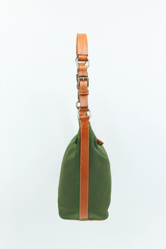 Borsa a tracolla Prada nylon color oliva