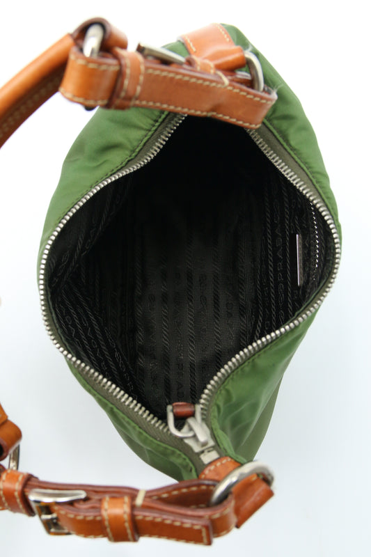 Borsa a tracolla Prada nylon color oliva