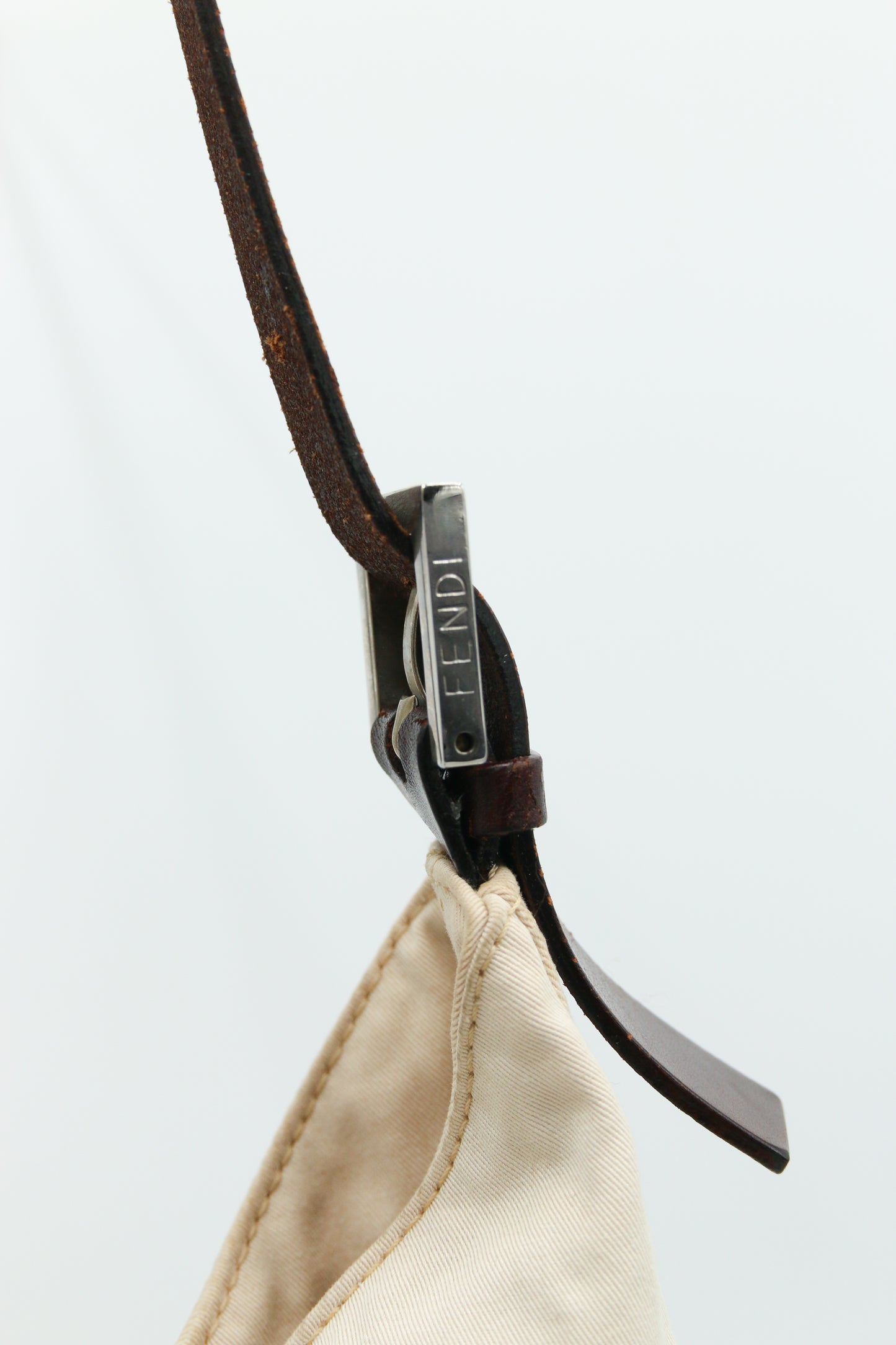 Fendi Mamma Baguette Shoulder Bag Canvas Beige