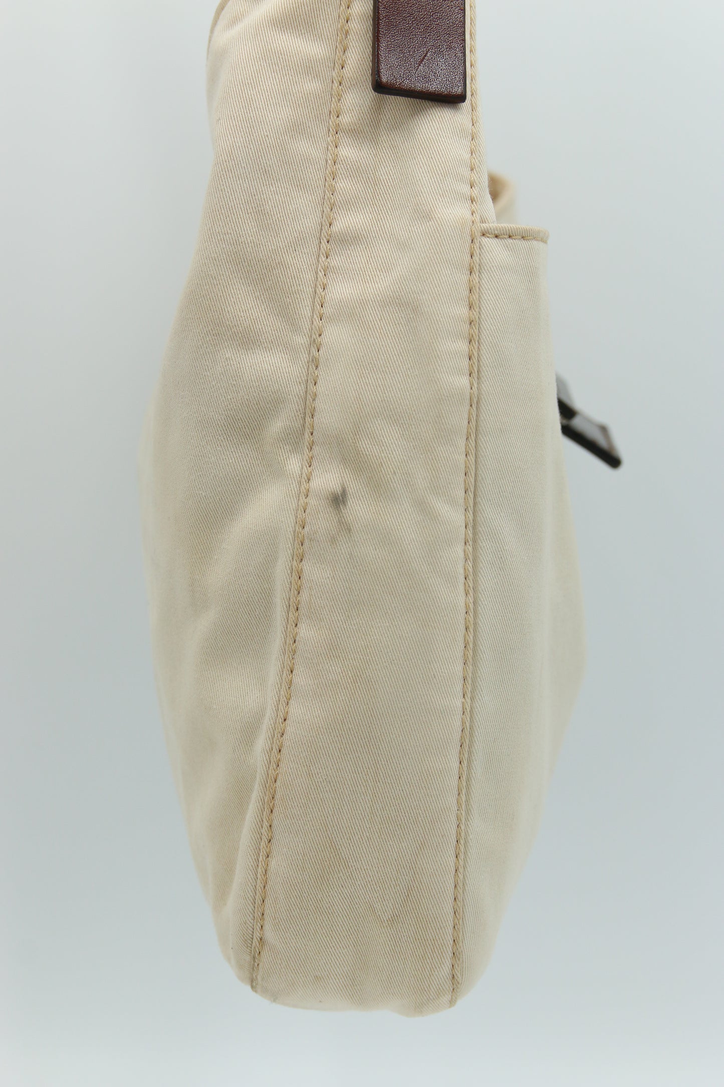 Fendi Mamma Baguette Shoulder Bag Canvas Beige