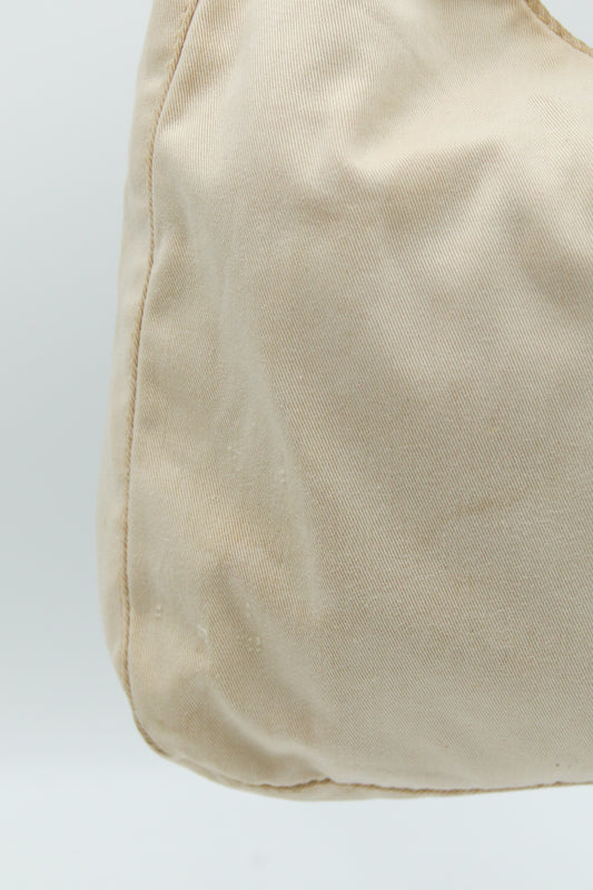 Fendi Mamma Baguette Shoulder Bag Canvas Beige