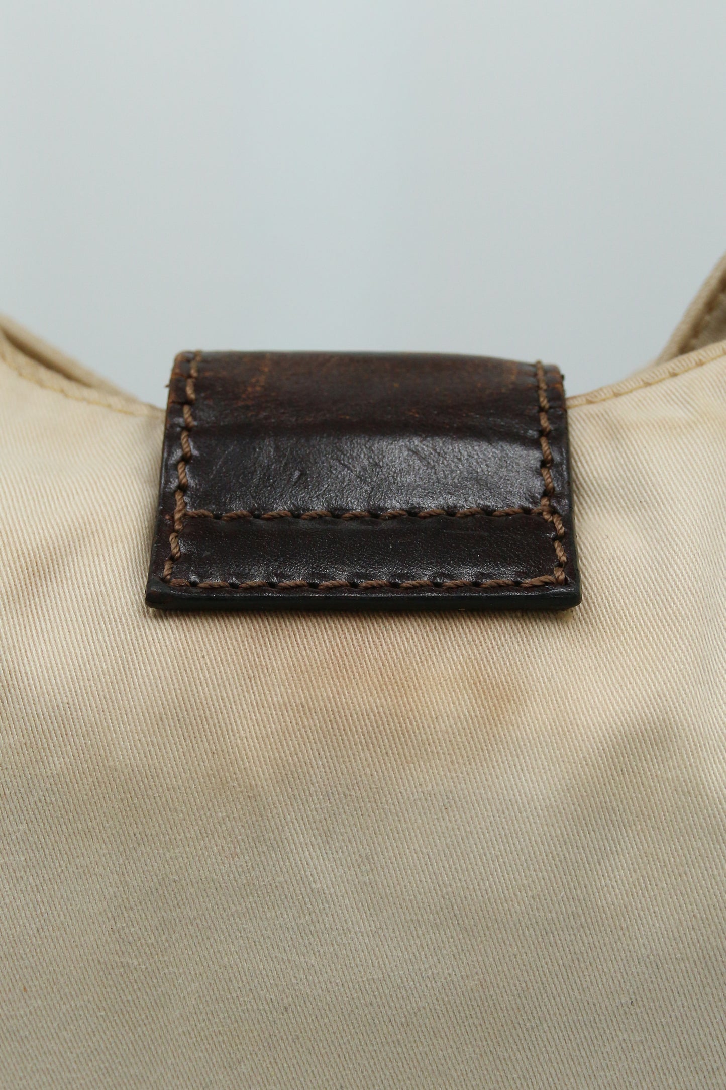Fendi Mamma Baguette Shoulder Bag Canvas Beige