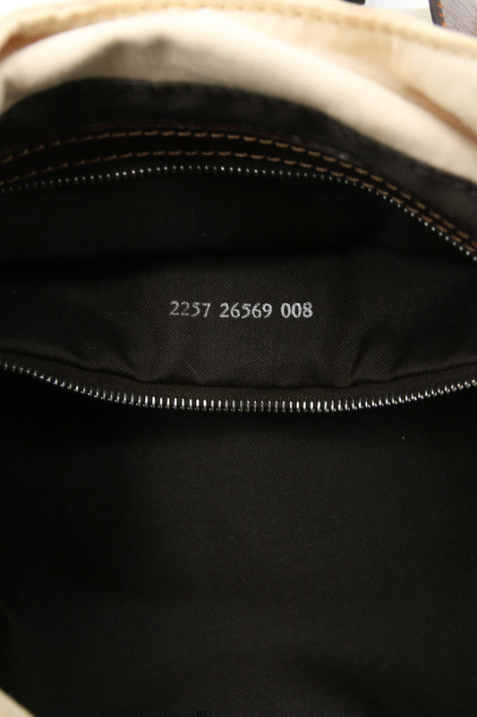 Fendi Mamma Baguette Shoulder Bag Canvas Beige