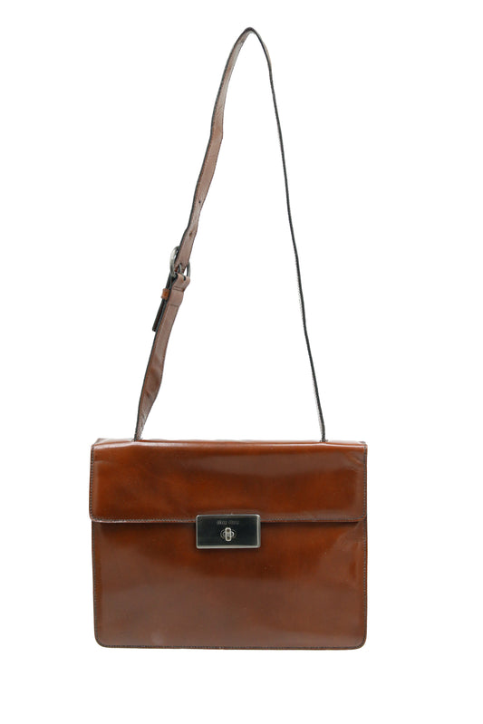 Borsa Messenger Miu Miu in Pelle Color Cognac
