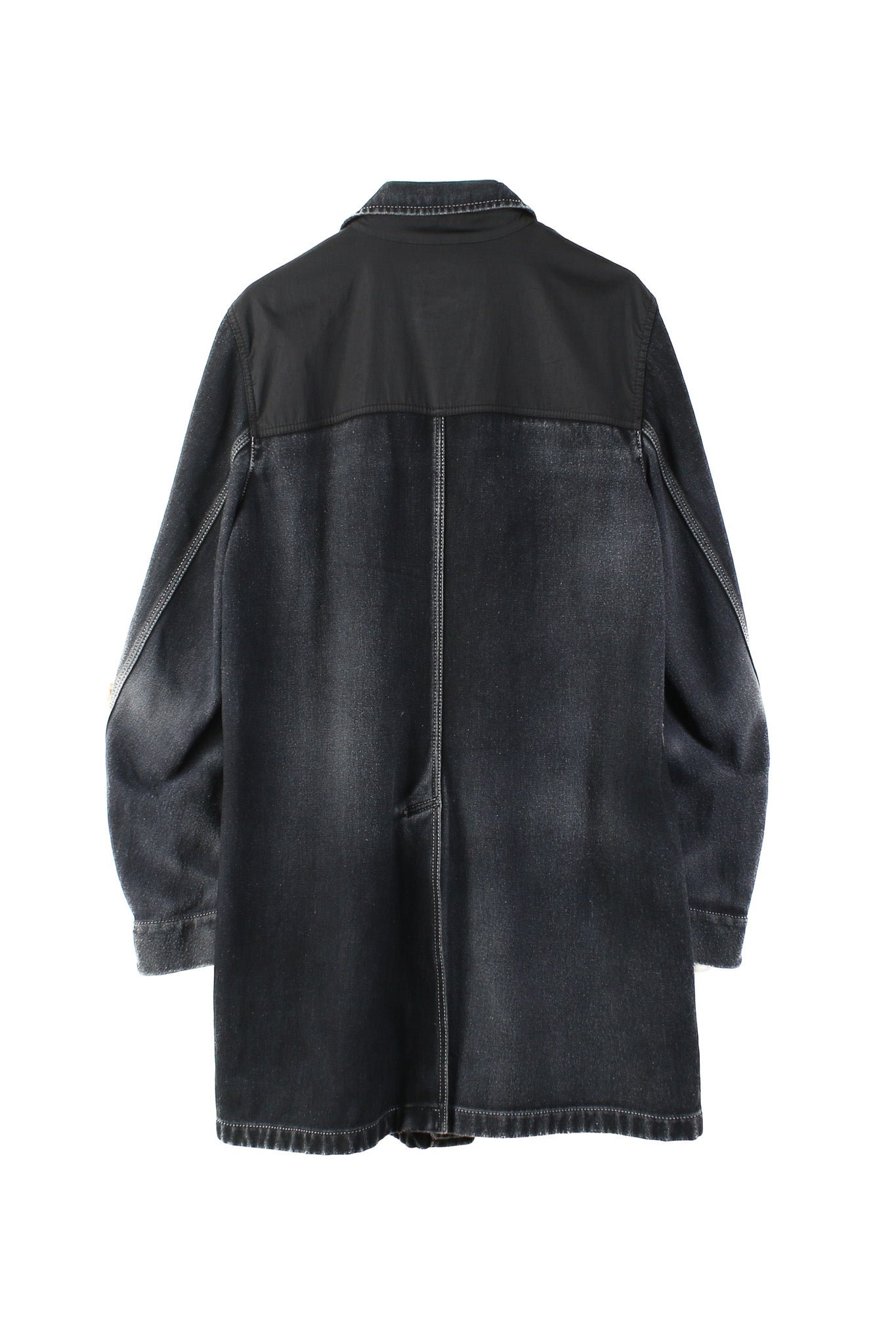 Prada Black Washed Wool Coat