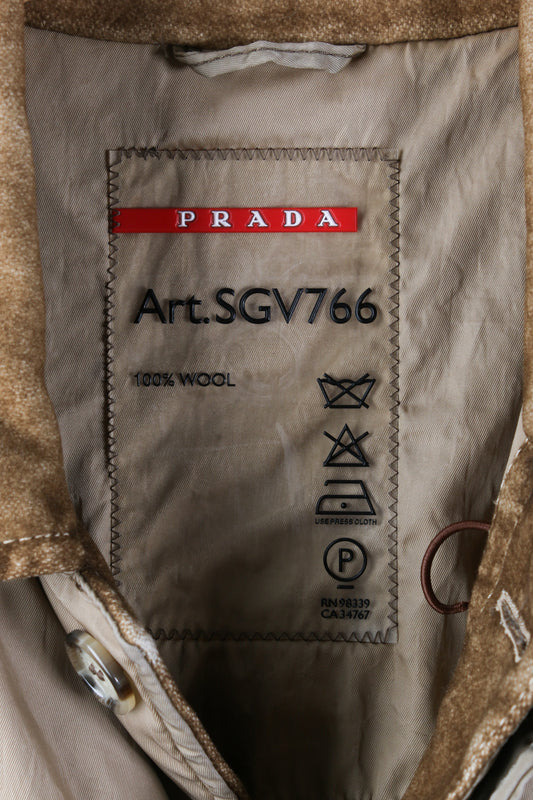Cappotto Prada Linea Rossa in lana beige