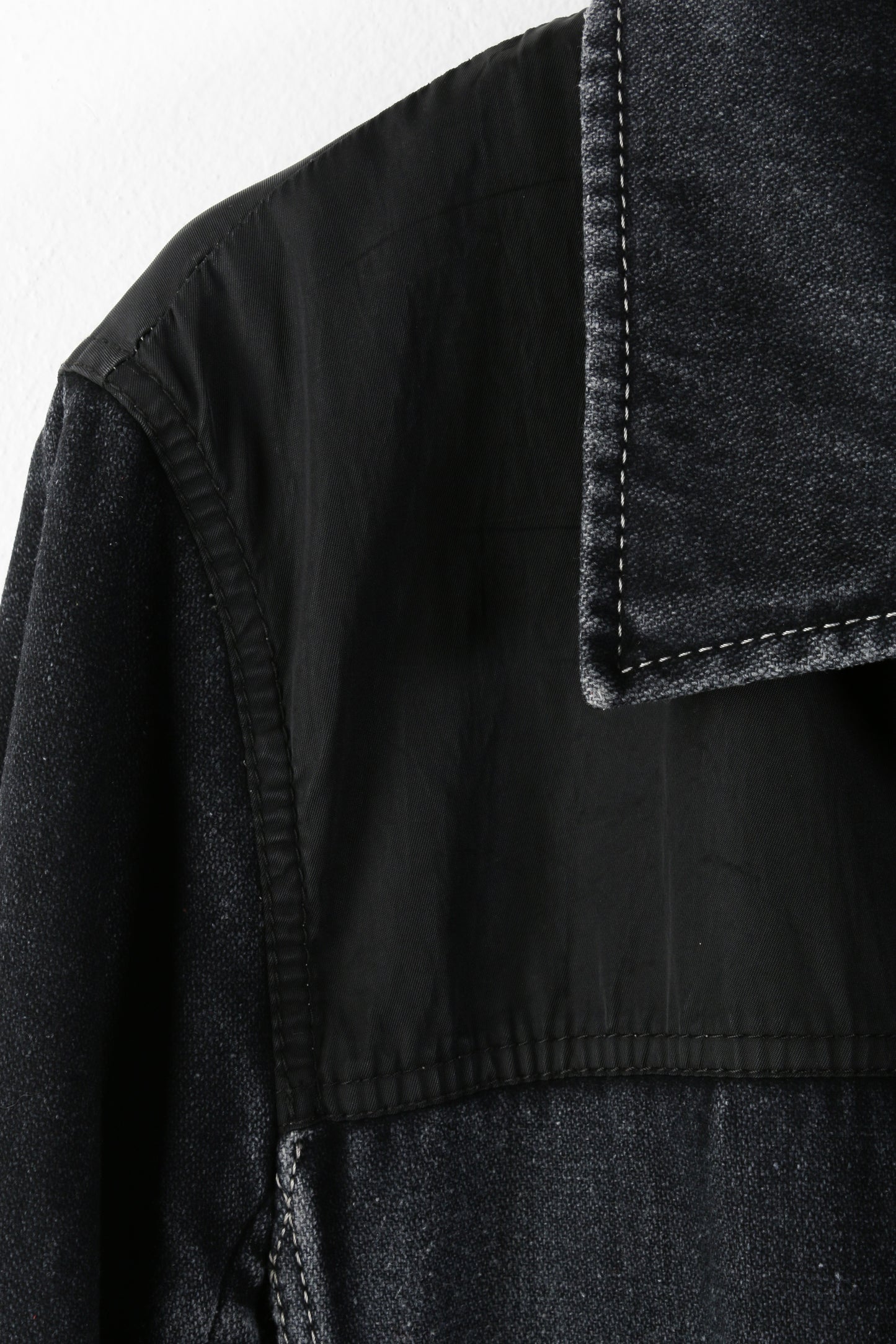 Prada Black Washed Wool Coat