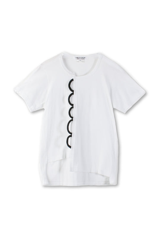 T-shirt bianca ricamata Comme Des Garcons 