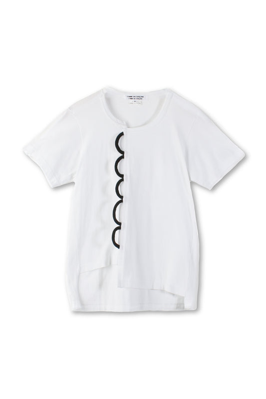T-shirt bianca ricamata Comme Des Garcons 