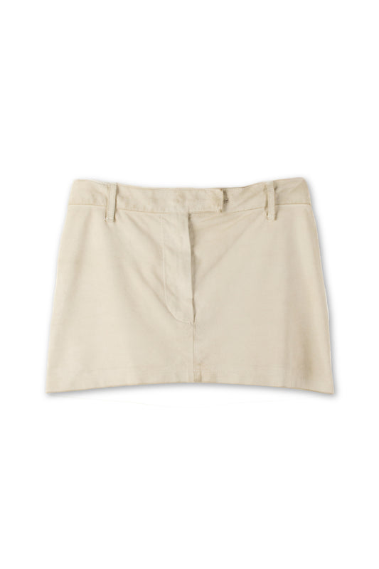 Ann Demeulemeester Chalk Suede Mini Skirt