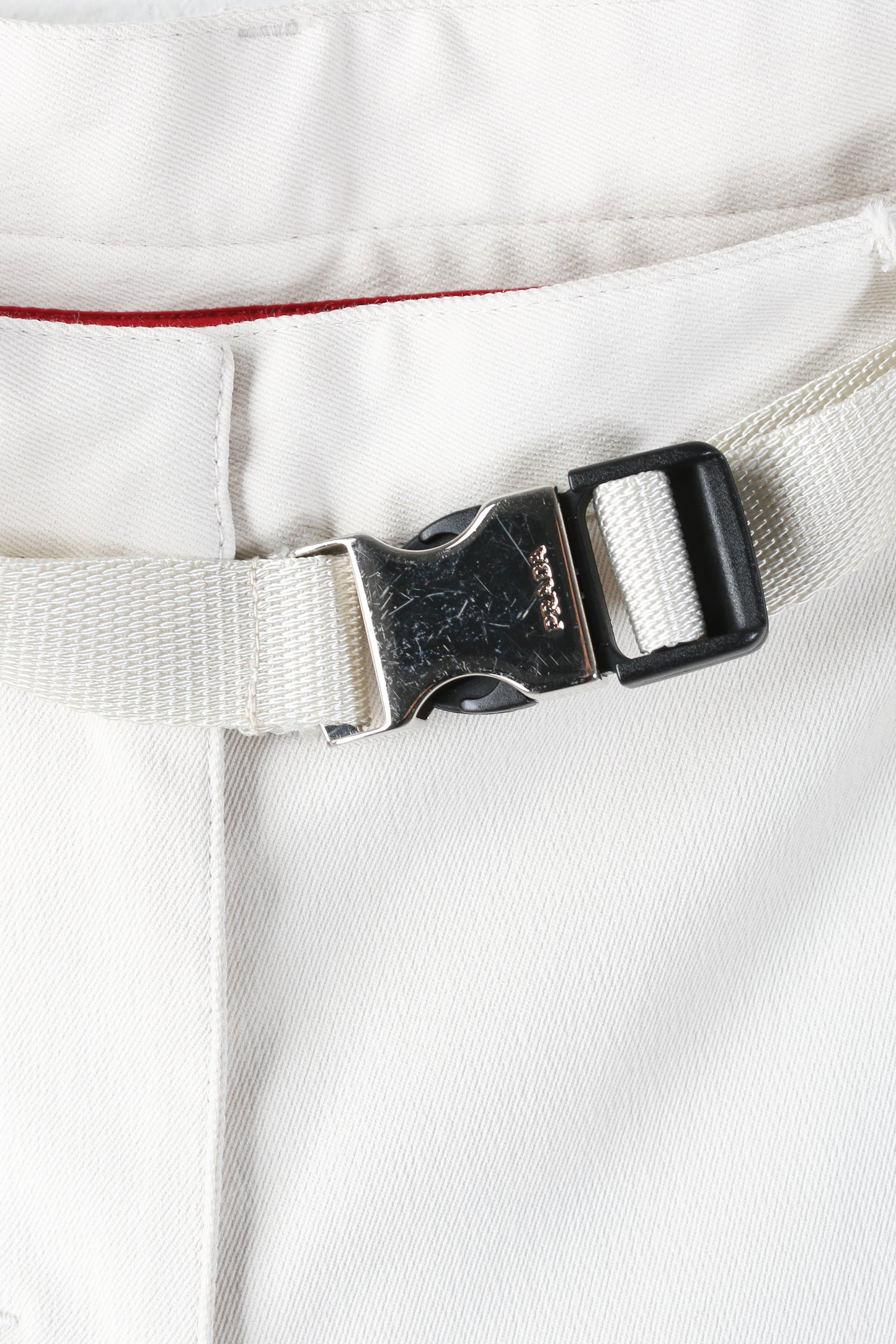 Prada Linea Rossa Off White Trousers
