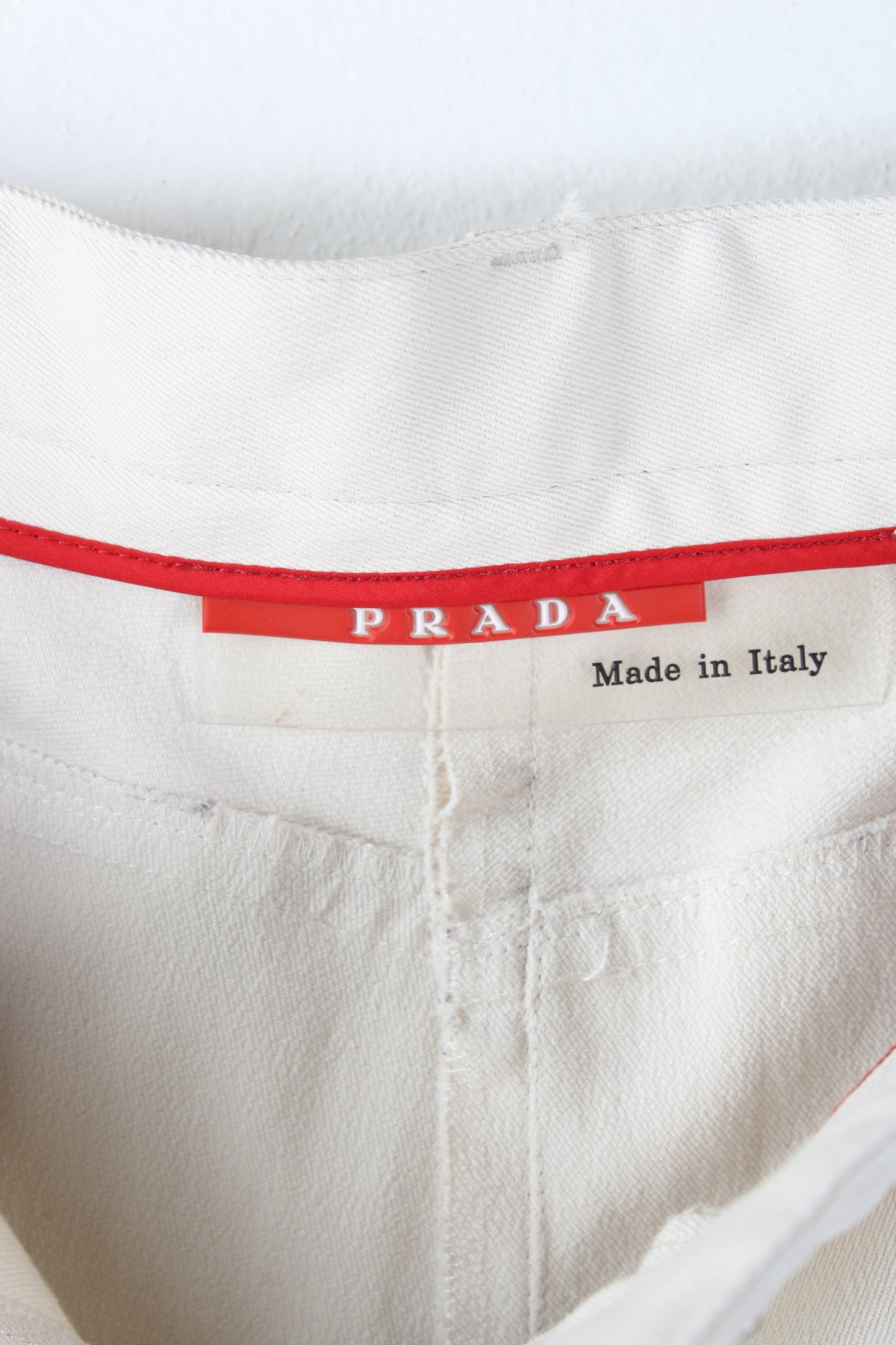 Prada Linea Rossa Off White Trousers