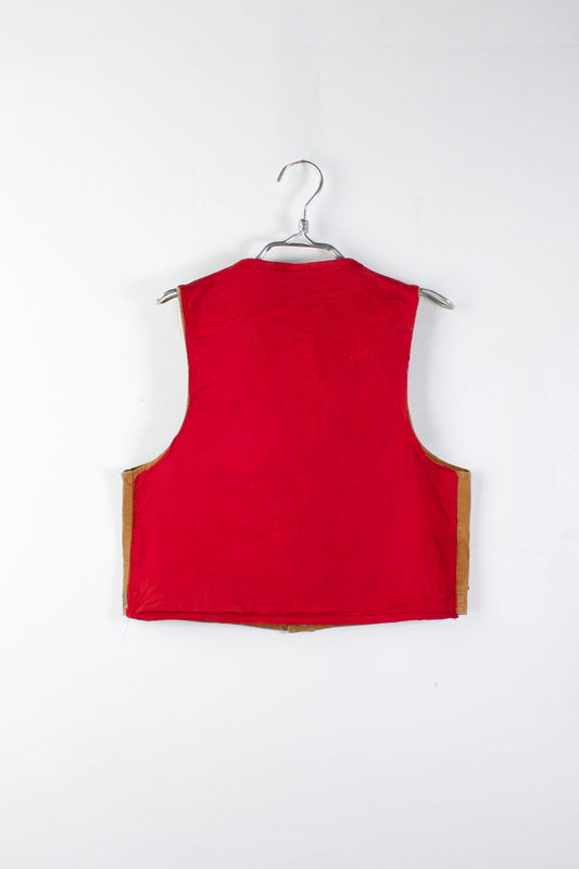 Red Backward Hunting Vintage Vest
