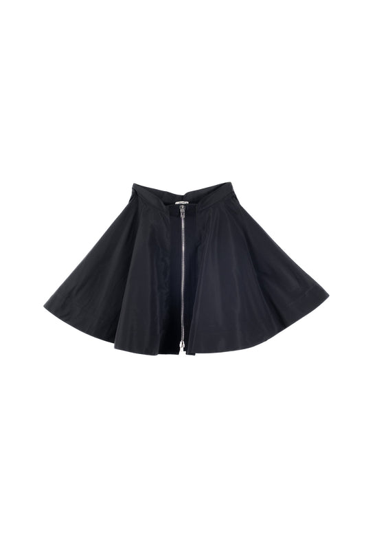 Gonna nera con zip in nylon Miu Miu da donna