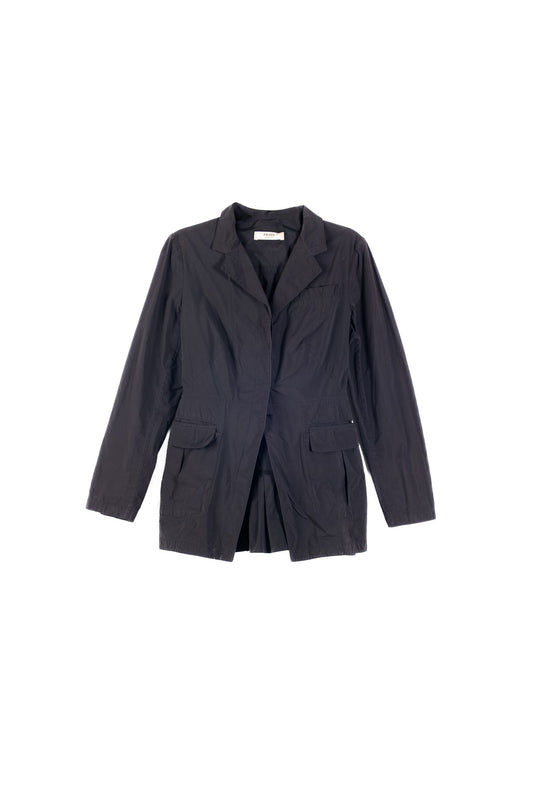 Blazer Prada in nylon nero con cintura da donna