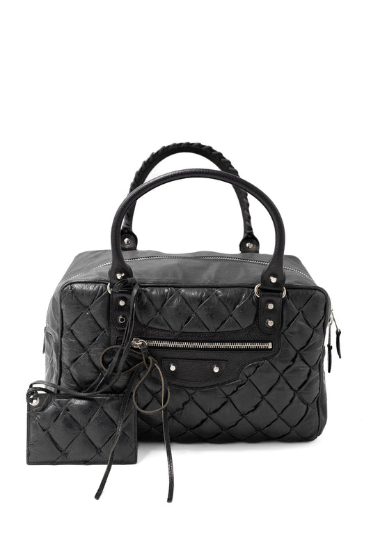 Borsa a mano in pelle trapuntata Matelassé Balenciaga nera