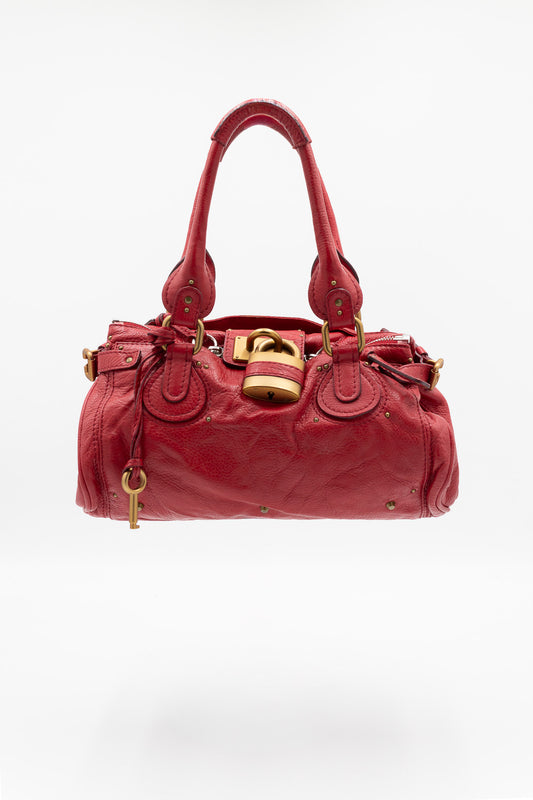Chloé Paddington Medium in Red Leather