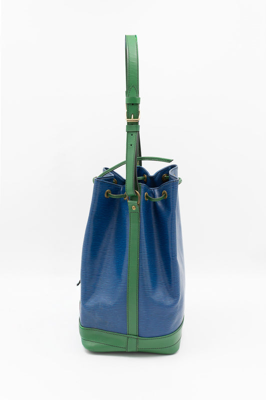 Louis Vuitton Noé Blue and Green Epi Leather Bucket Bag