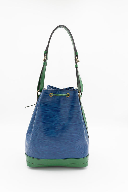Louis Vuitton Noé Blue and Green Epi Leather Bucket Bag