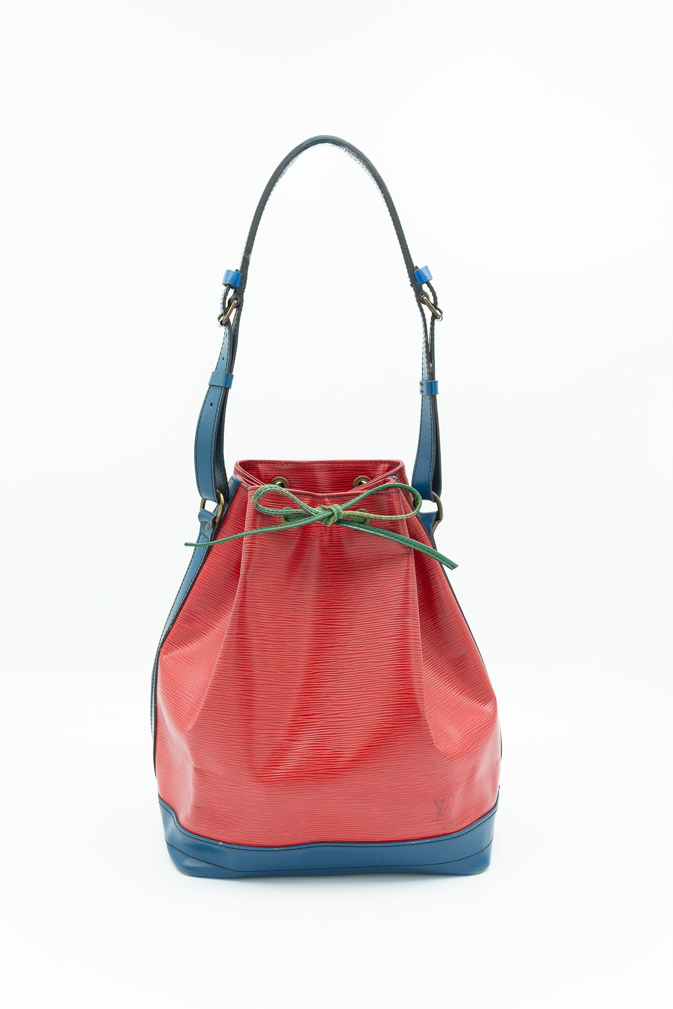 Louis Vuitton Noé Red and Blue Epi Leather Bucket Bag