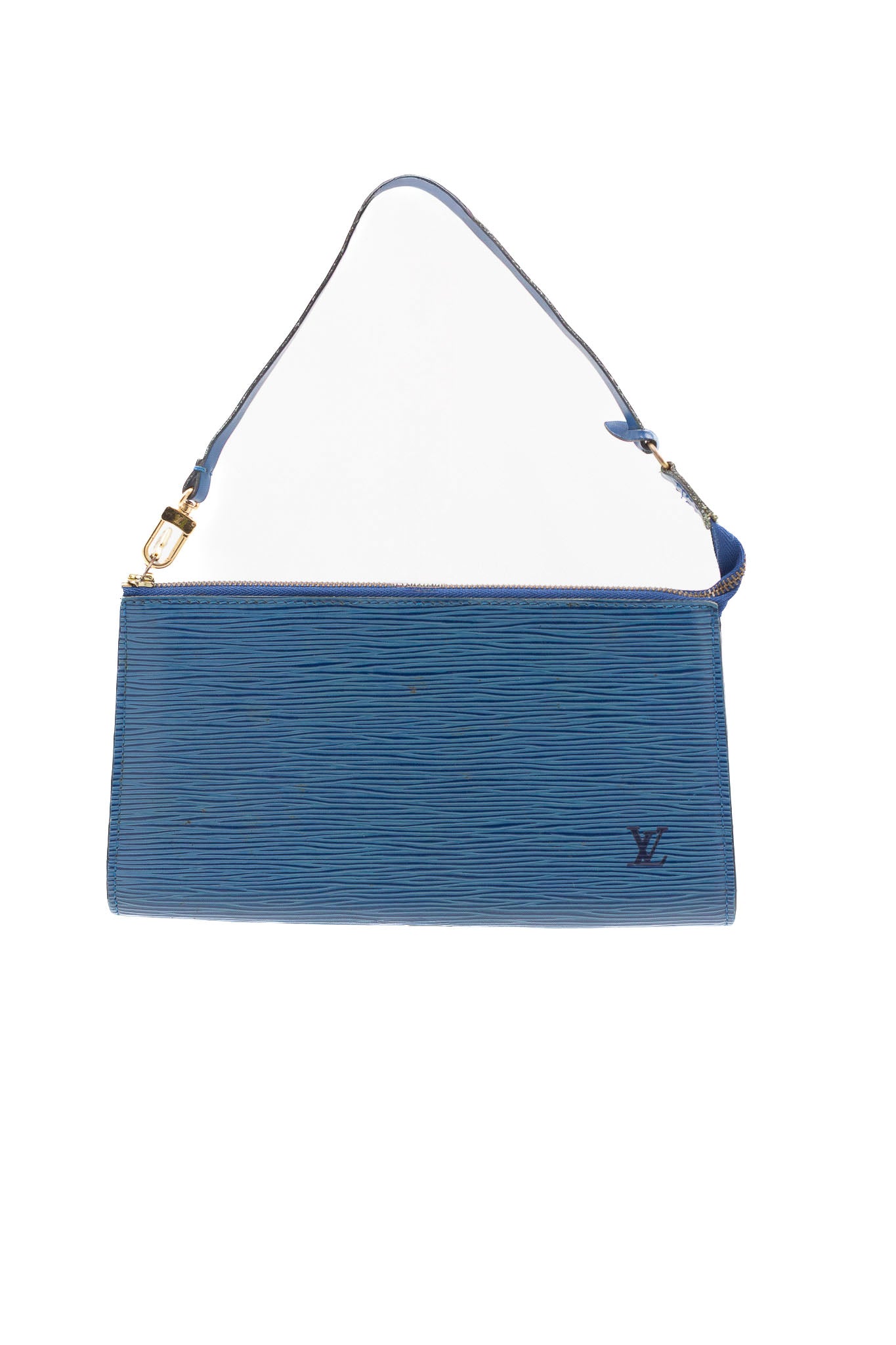 Pochette Louis Vuitton in pelle Epi blu