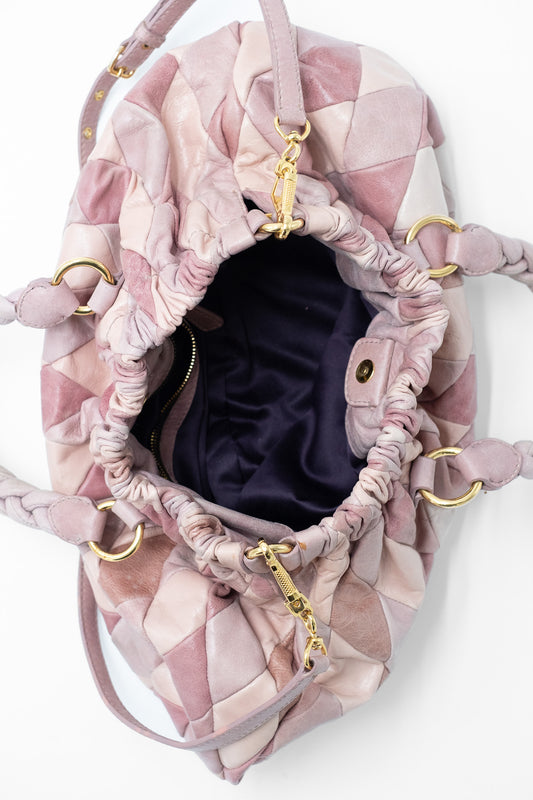 Borsa in pelle patchwork Miu Miu
