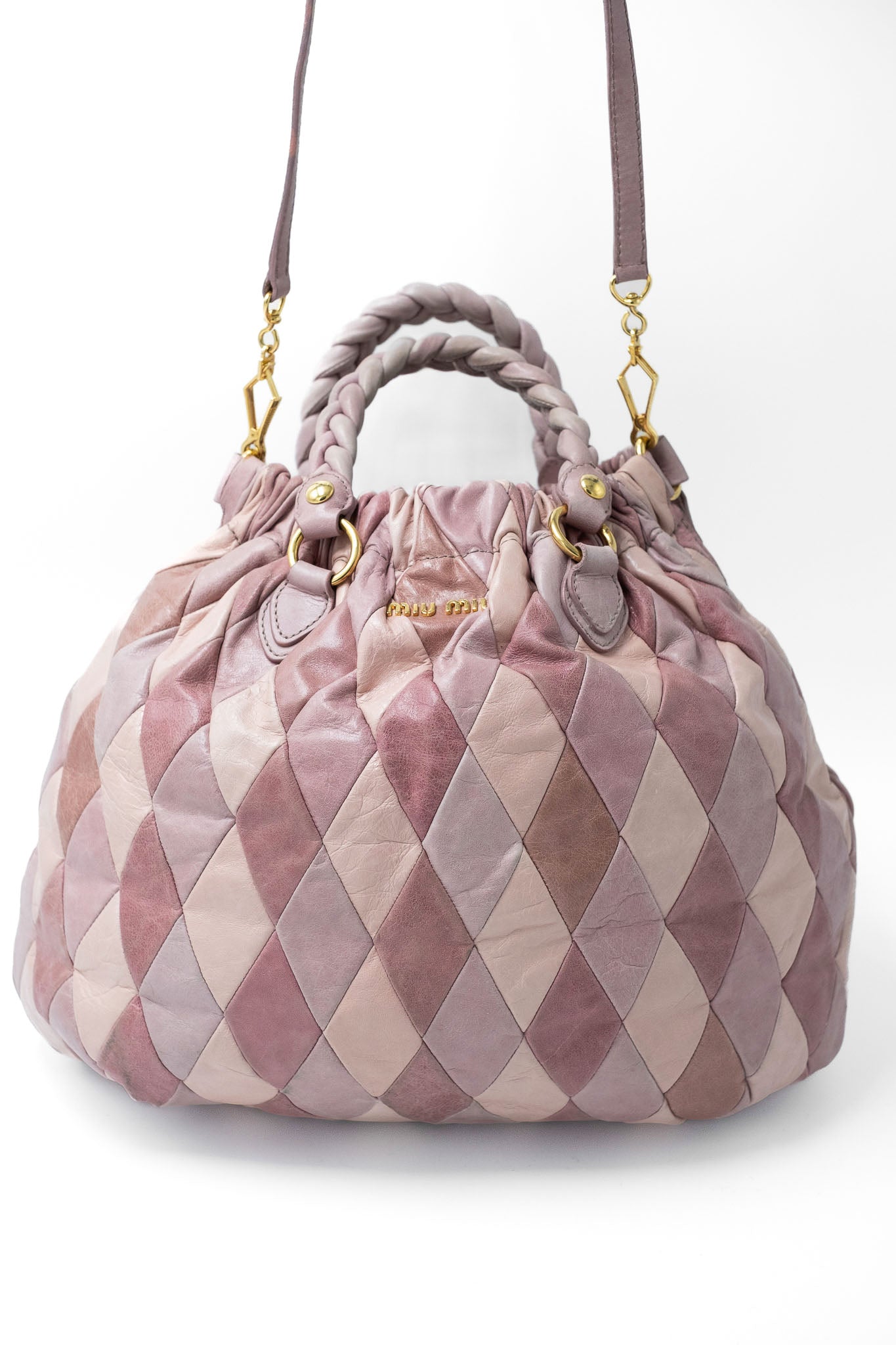 Borsa in pelle patchwork Miu Miu