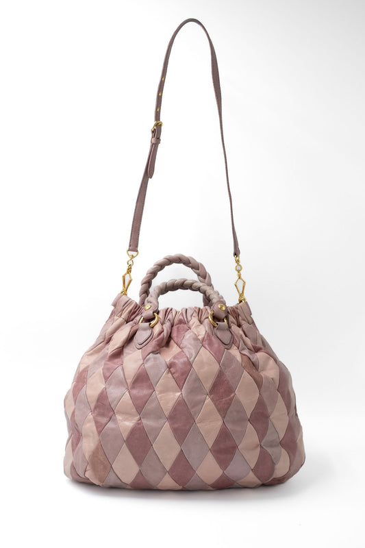 Borsa in pelle patchwork Miu Miu