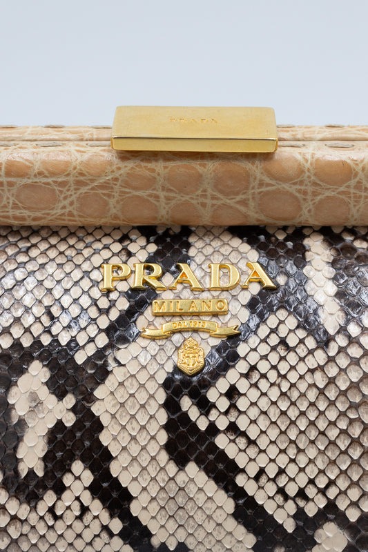Prada Python Leather Clutch
