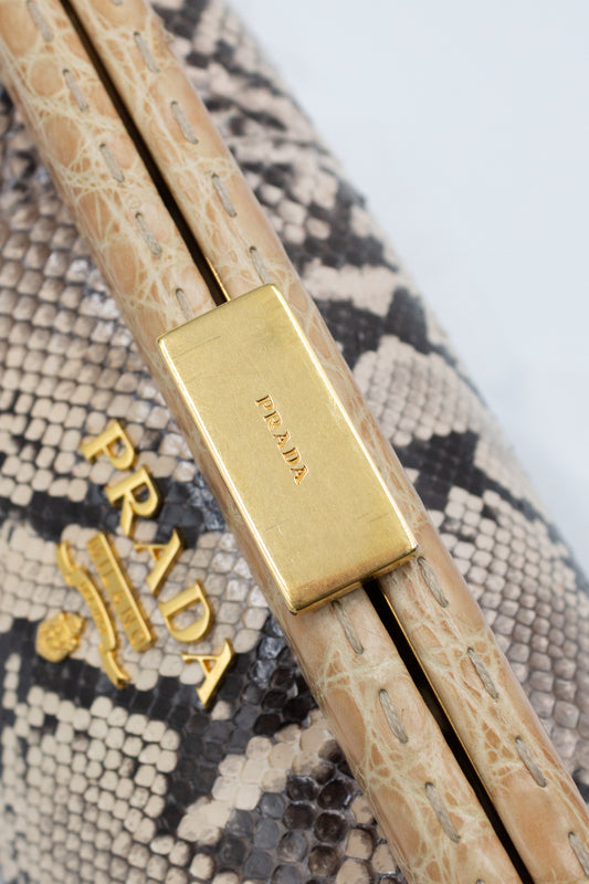 Prada Python Leather Clutch