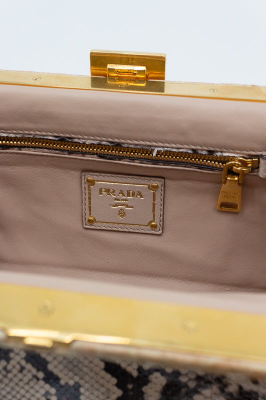 Prada Python Leather Clutch