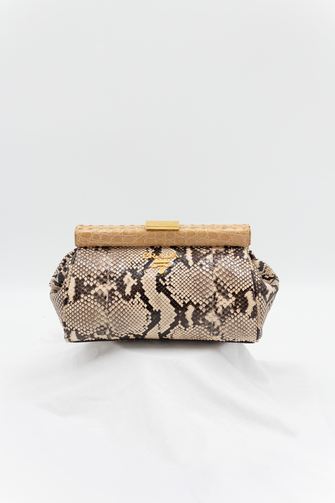 Prada Python Leather Clutch