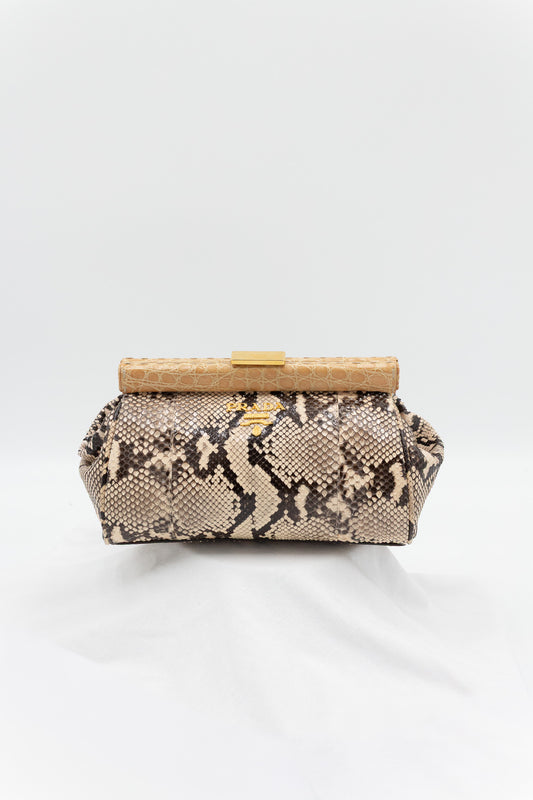Prada Python Leather Clutch