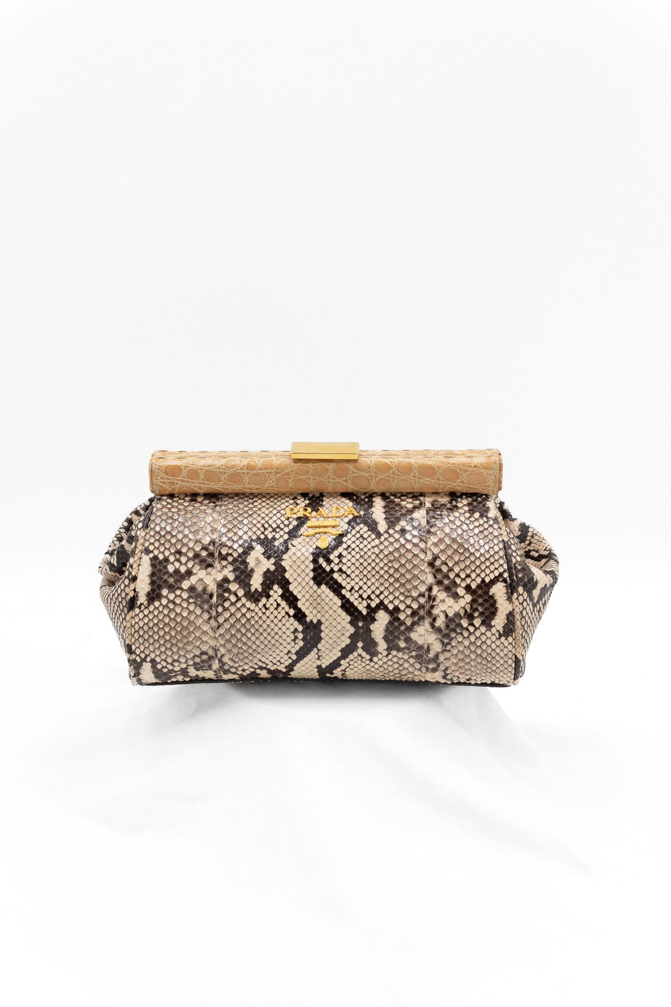 Prada Python Leather Clutch