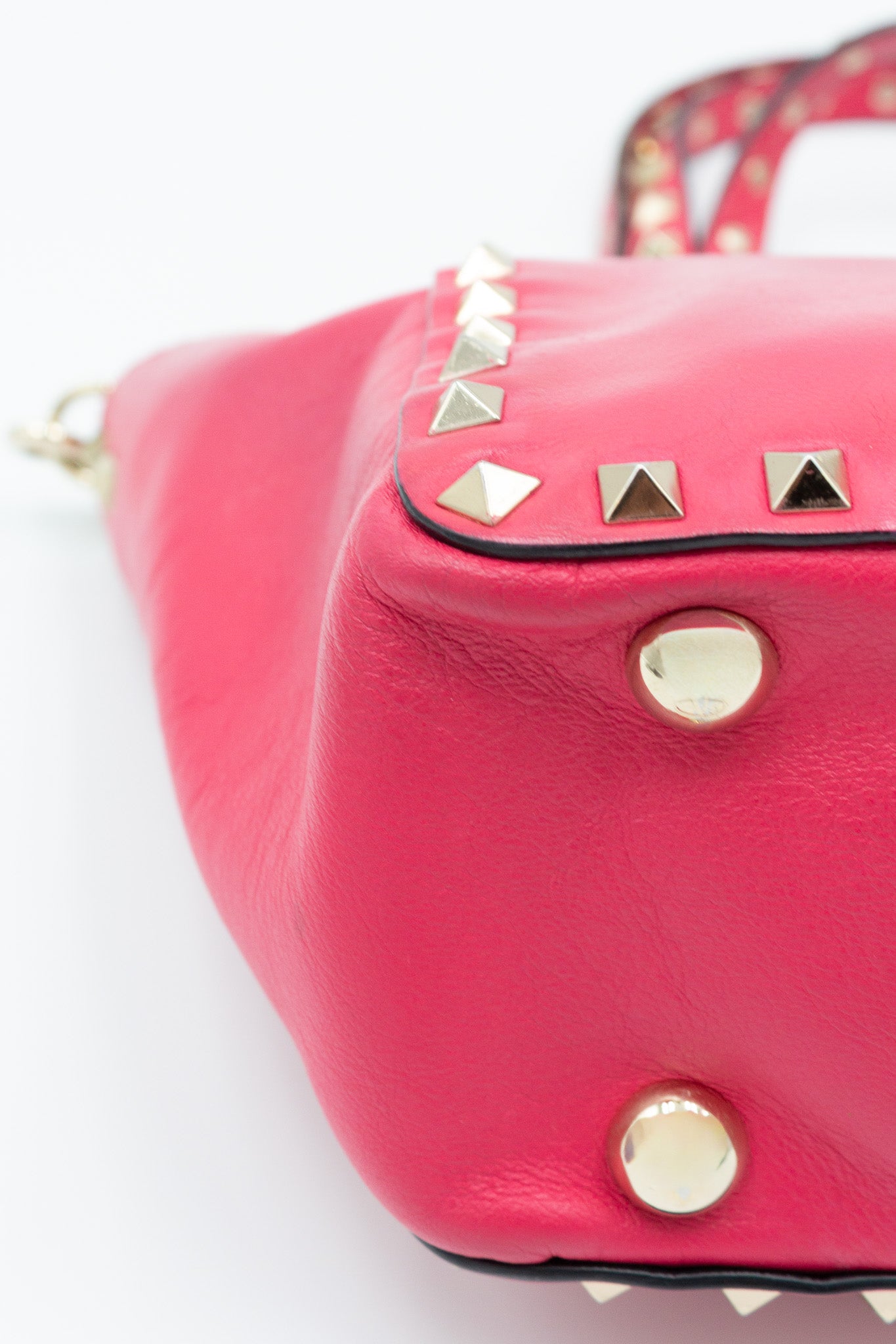 Valentino Mini Rockstud Fuchsia Leather Crossbody Bag