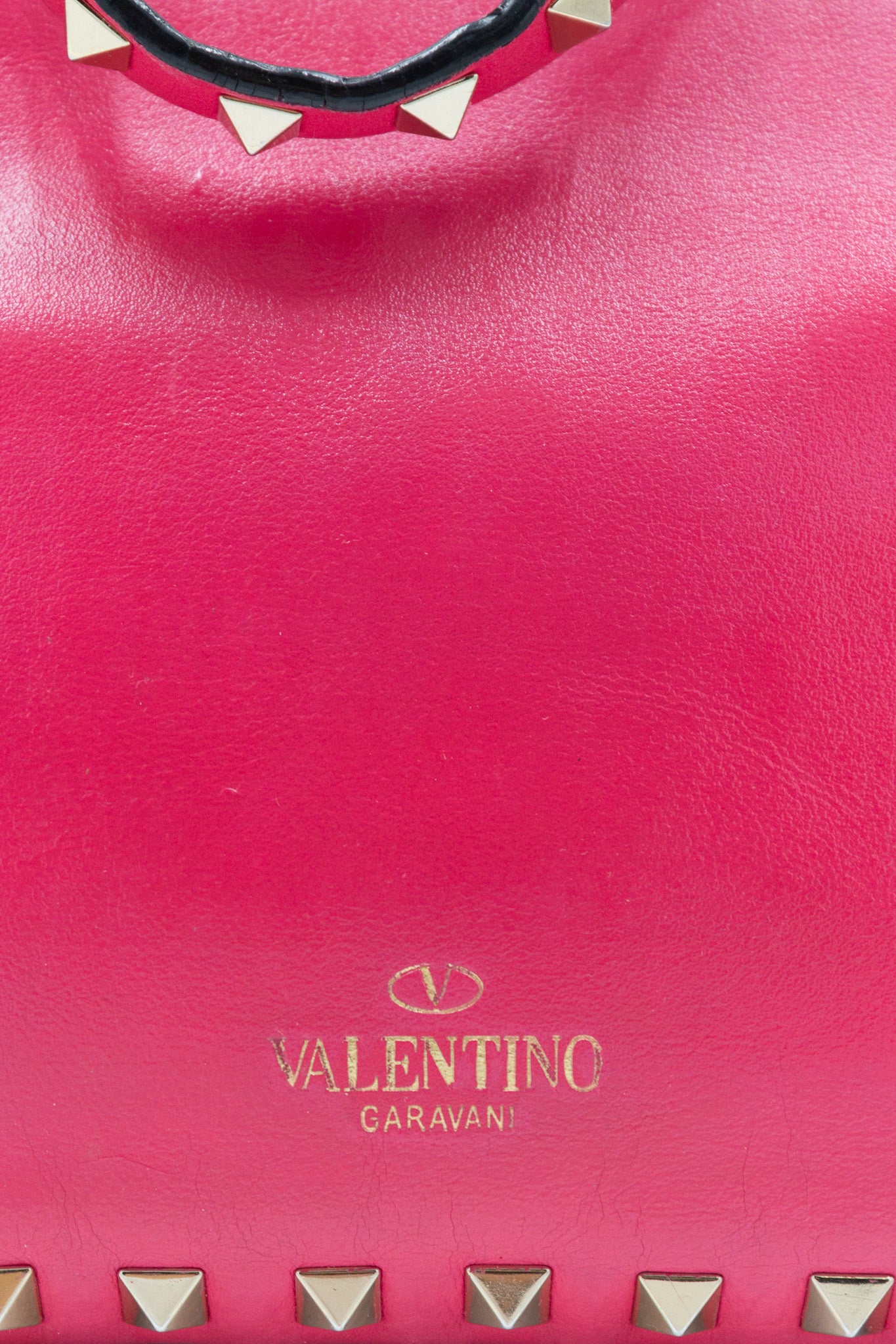 Valentino Mini Rockstud Fuchsia Leather Crossbody Bag