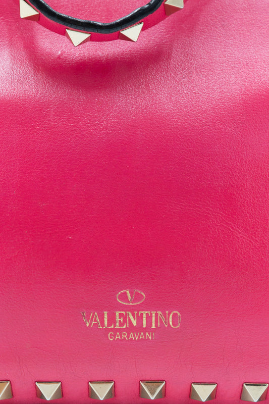 Valentino Mini Rockstud Fuchsia Leather Crossbody Bag