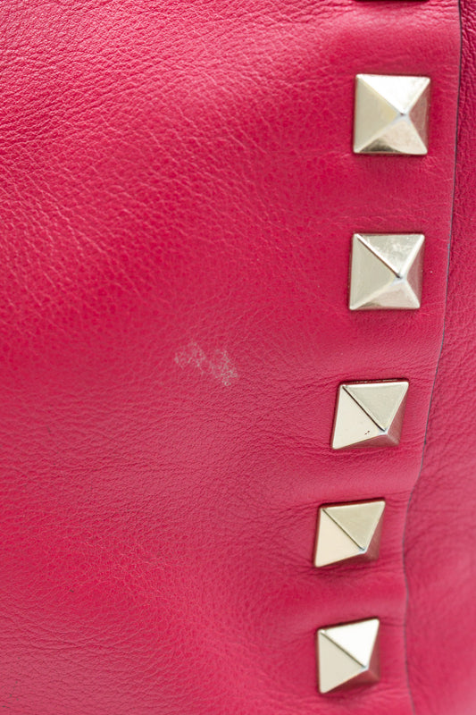 Valentino Mini Rockstud Fuchsia Leather Crossbody Bag